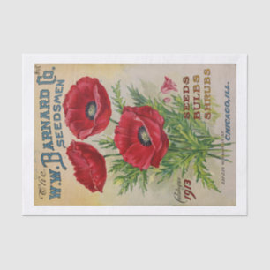 Genuine (not AI) 1913 Seed Catalogue Cover Poppies Tissue Paper