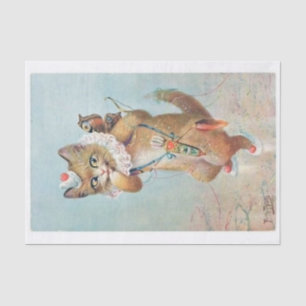 Genuine (not AI) Cupid Cat by A.Thiel (1860- 1936) Tissue Paper