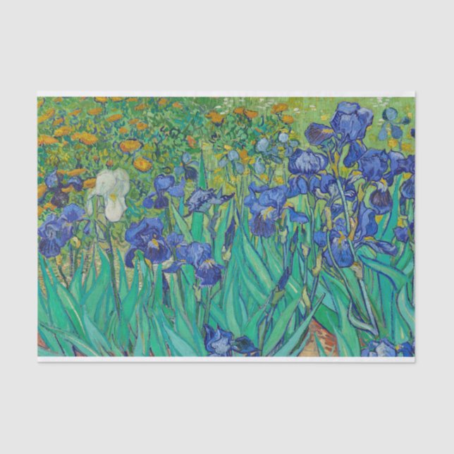 Genuine (not AI) Irises Painting by Van Gogh Tissue Paper (Front)