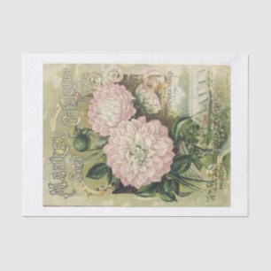 Genuine (not AI) Seed Catalogue Cover Pink Flowers Tissue Paper