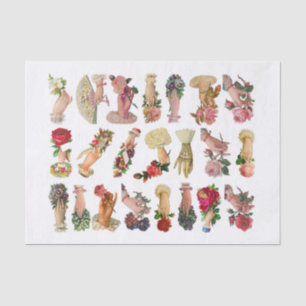 Genuine (not AI) Vintage Hand Whimsy Ephemera Tissue Paper