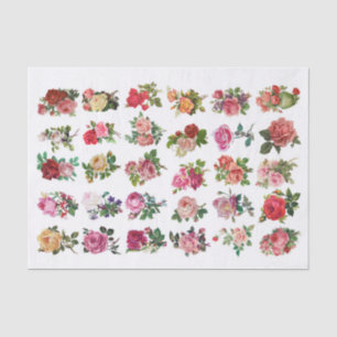 Genuine (not AI) Vintage Small Botanical Flowers Tissue Paper