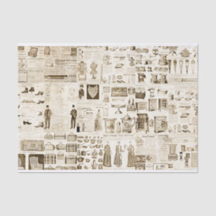 Genuine (not AI) Vintage Victorian Catalogue Page Tissue Paper