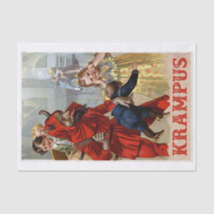Genuine (not AI) Vintage, Victorian Krampus Tissue Paper