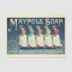 Genuine (not AI) Vintage Victorian Maypole Soap Ad Tissue Paper