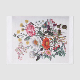 Genuine (not AI) Vintage Wild Roses and Berries Tissue Paper