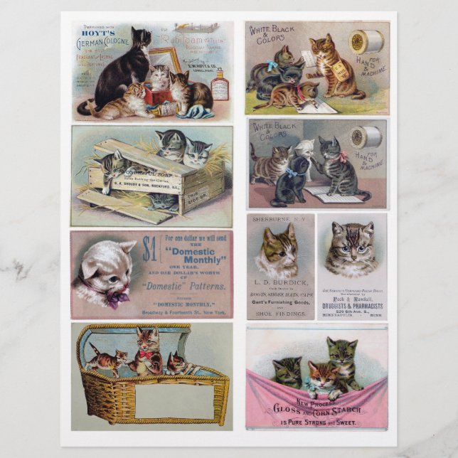 Genuine Vintage Victorian Advertising Trade Cards (Front)