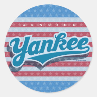 Genuine Yankee - blue/starsstripes) Classic Round Sticker