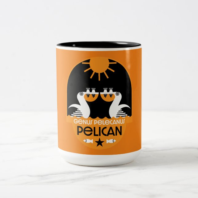 Genus Pelecanus Bird Art    Two-Tone Coffee Mug (Center)