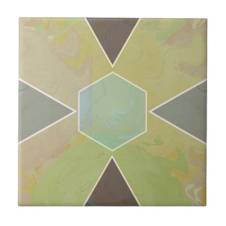Geo Abstract Pastel Marble Olive Green Ceramic Tile