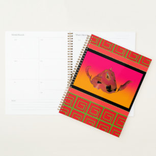 Geo Bamboo Maze Teapot Red Caterer's Planner
