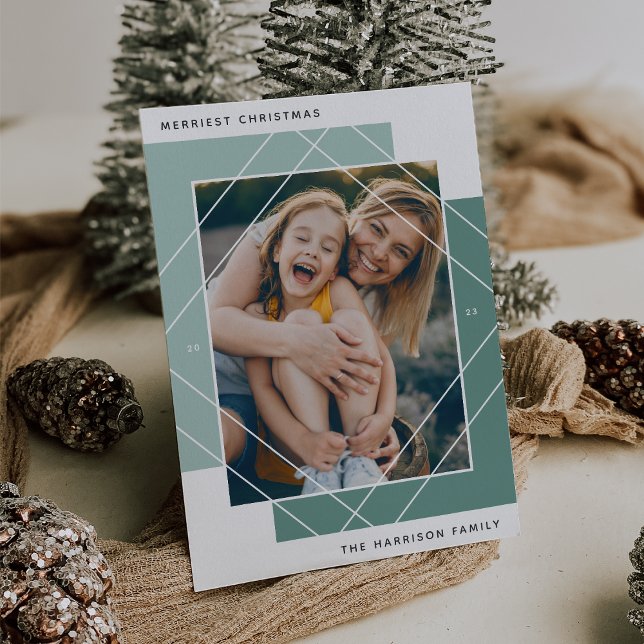 Geo Colorblock Photo Holiday Card (Creator Uploaded)