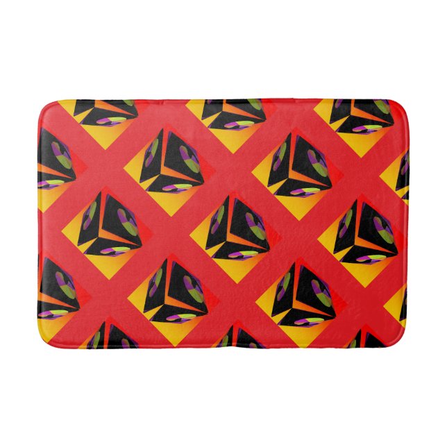 Geo Cube Repeat  Bath Mat (Front)