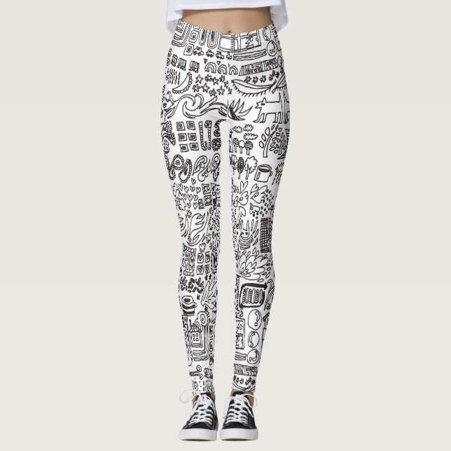 Geo design abstract pattern. leggings (Front)