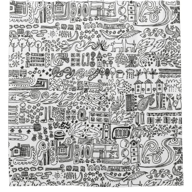 geo design shower curtain (Front)