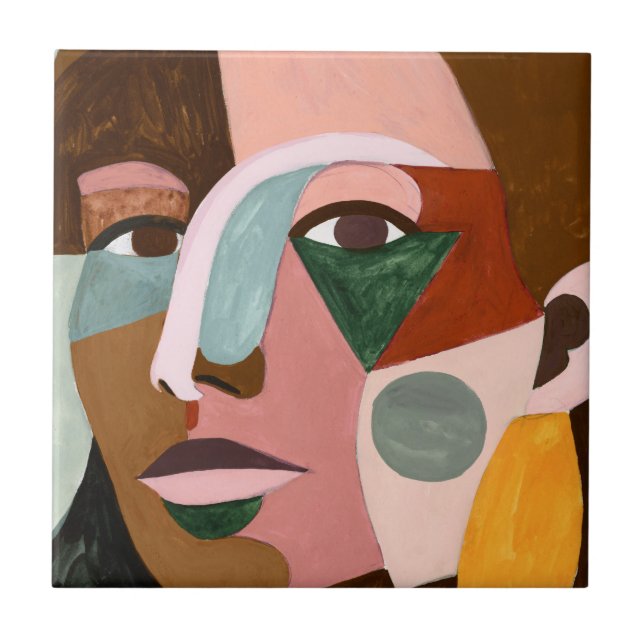 Geo Face Ceramic Tile (Front)