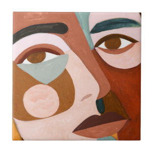 Geo Face Upclose Ceramic Tile