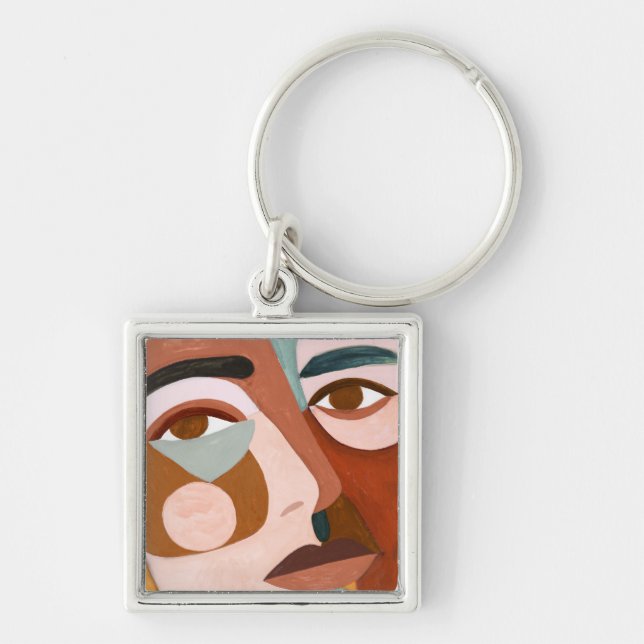 Geo Face Upclose Key Ring (Front)