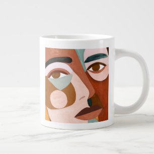 Geo Face Upclose Large Coffee Mug