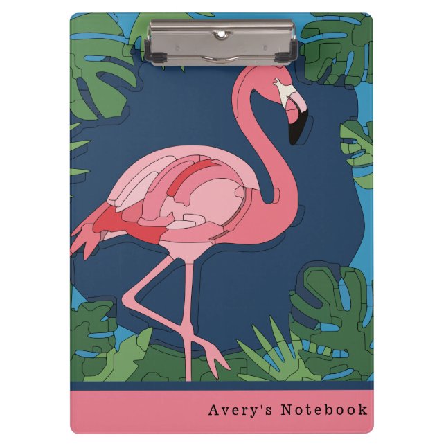 Geo Flamingo Puzzle Clipboard (Front)