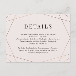 Geo Frame Wedding Details Enclosure Card