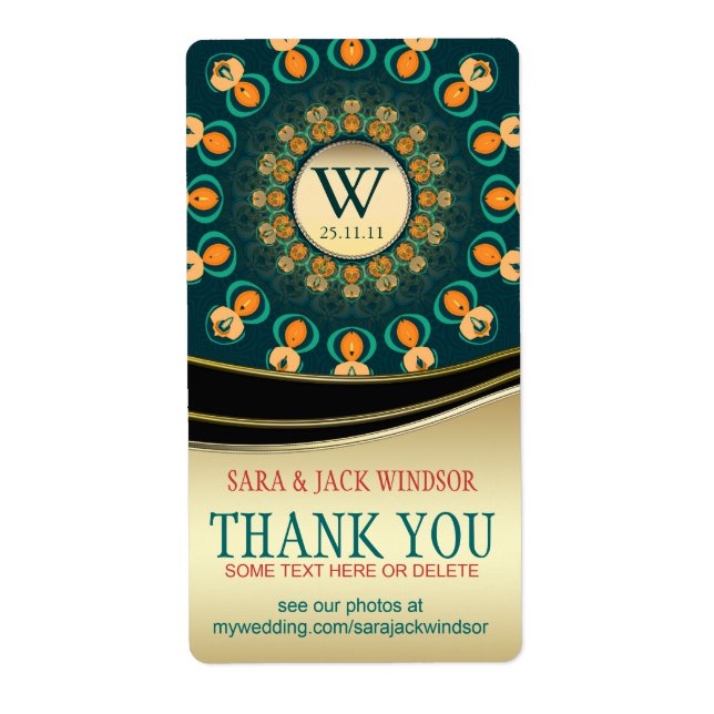 Geo Gems Monogram Thank You Sticker Labels (Front)
