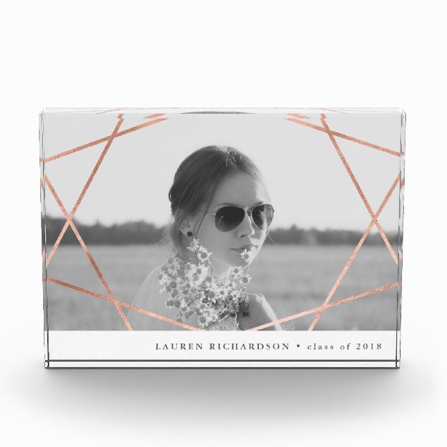 Geo Graduate | Faux Copper with Photo Block (Front)