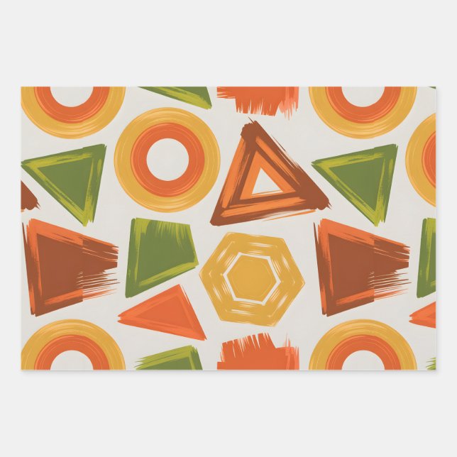 Geo Groove Wrapping Paper Sheet (Front)