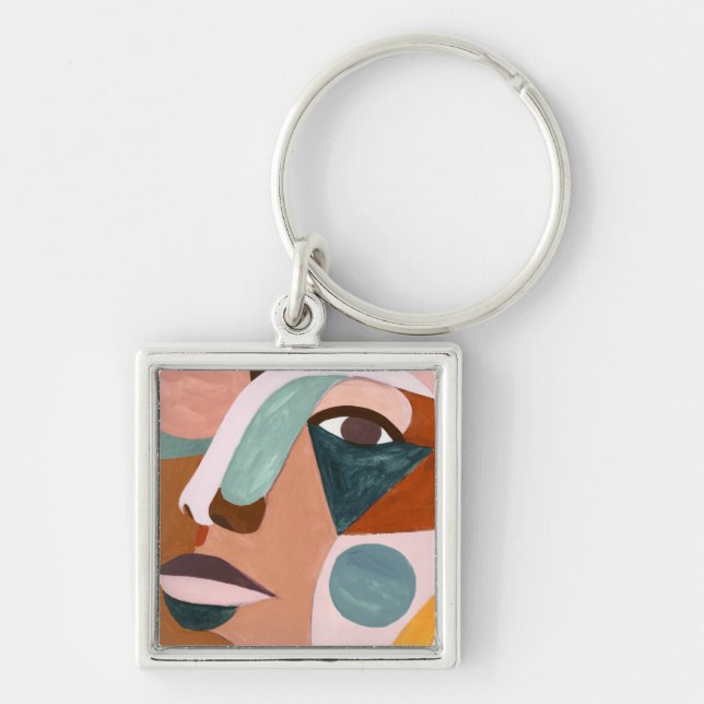 Geo Half Face Key Ring (Front)