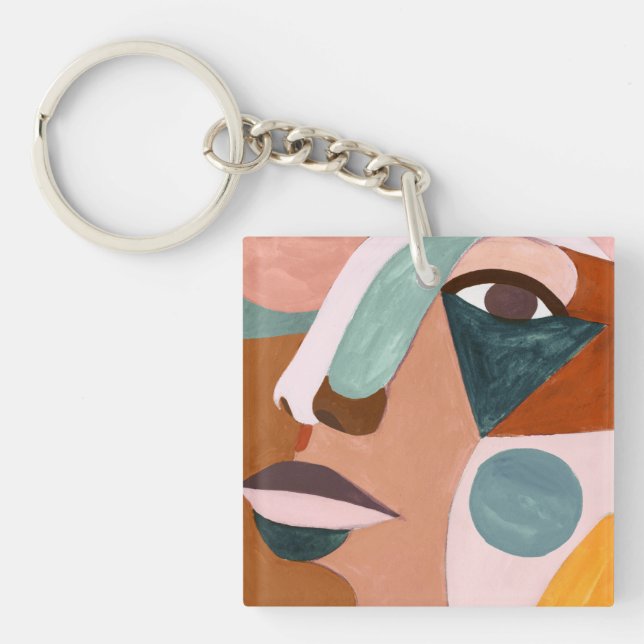 Geo Half Face Key Ring (Front)