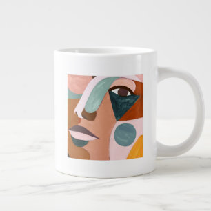 Geo Half Face Large Coffee Mug