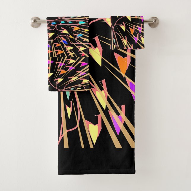 Geo Hearts  Bath Towel Set (Insitu)