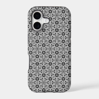 Geo Hexagon Black + Silver Pattern iPhone 5 Case
