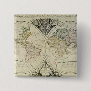 Geo-Hydrographic Mappamonde 15 Cm Square Badge