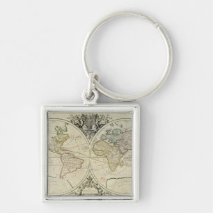 Geo-Hydrographic Mappamonde Key Ring