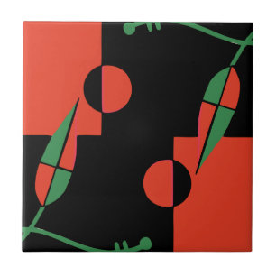 Geo Leaves Ceramic Tile