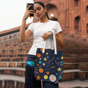 Geo lines tote bag