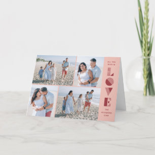 Geo Love 4-Photo Valentine's Day Card - Peach
