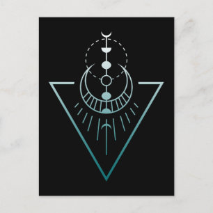 geo moon phases postcard