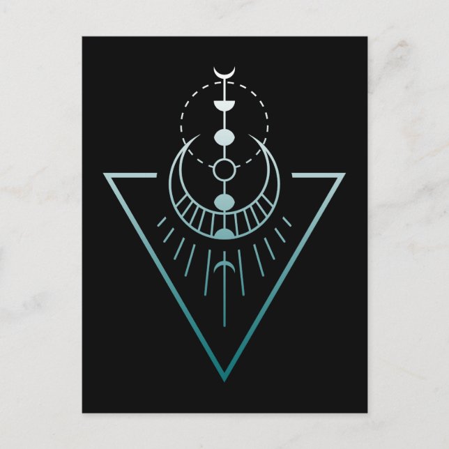 geo moon phases postcard (Front)