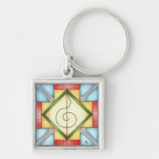 Geo Music Key Ring