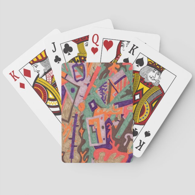 Geo-Organic Pool, Abstract Art Playing Cards (Back)