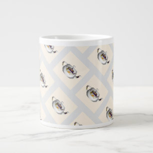 Geo Pattern Double Teapot Housewarming Wedding Gif Large Coffee Mug