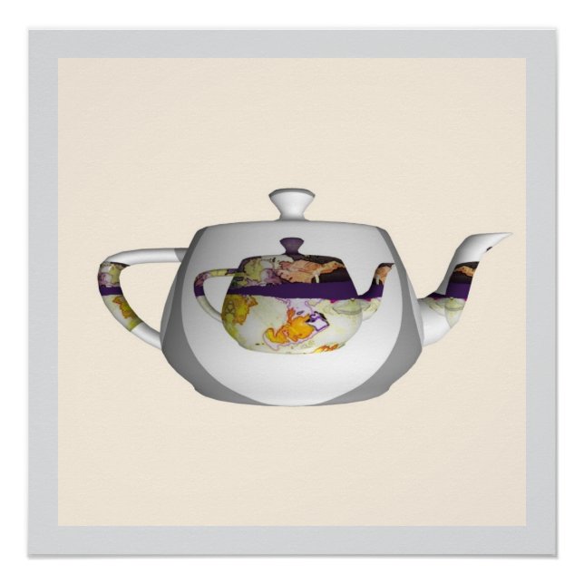 Geo Pattern Double Teapot  Poster (Front)
