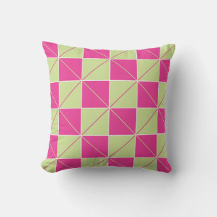 Geo Plaid Pink/Green Cushion