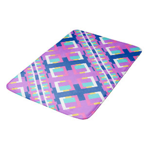 Geo Purple Pink Blue Bath Mat