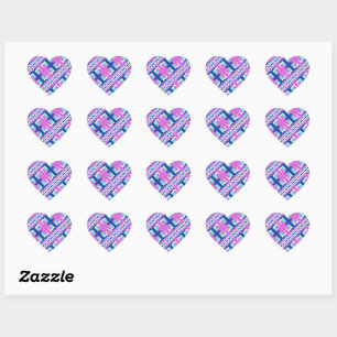 Geo Purple Pink Blue Heart Sticker