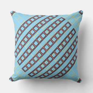 Geo Repeat Blue  Cushion