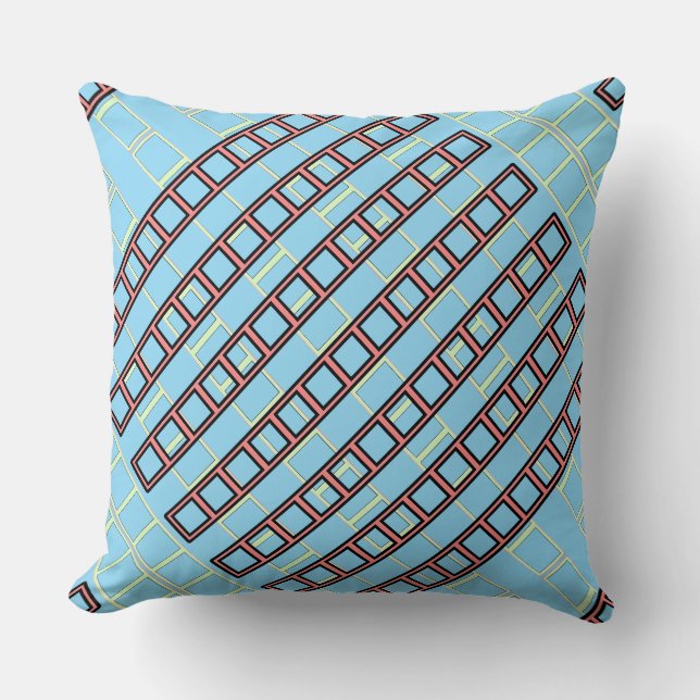 Geo Repeat Blue  Cushion (Front)