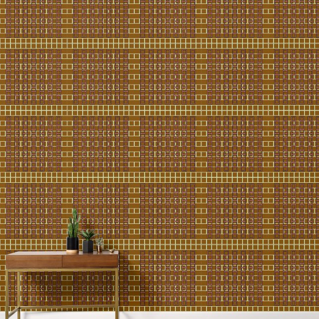 Geo Repeat Brown  Wallpaper (Hallway)